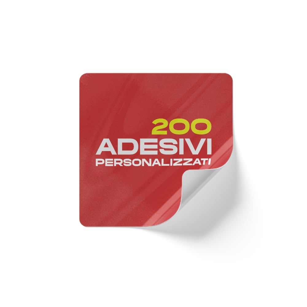 Etichette adesive personalizzate quadrati (200 pz)
