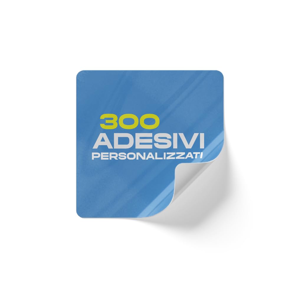 Etichette adesive personalizzate quadrati (300 pz)