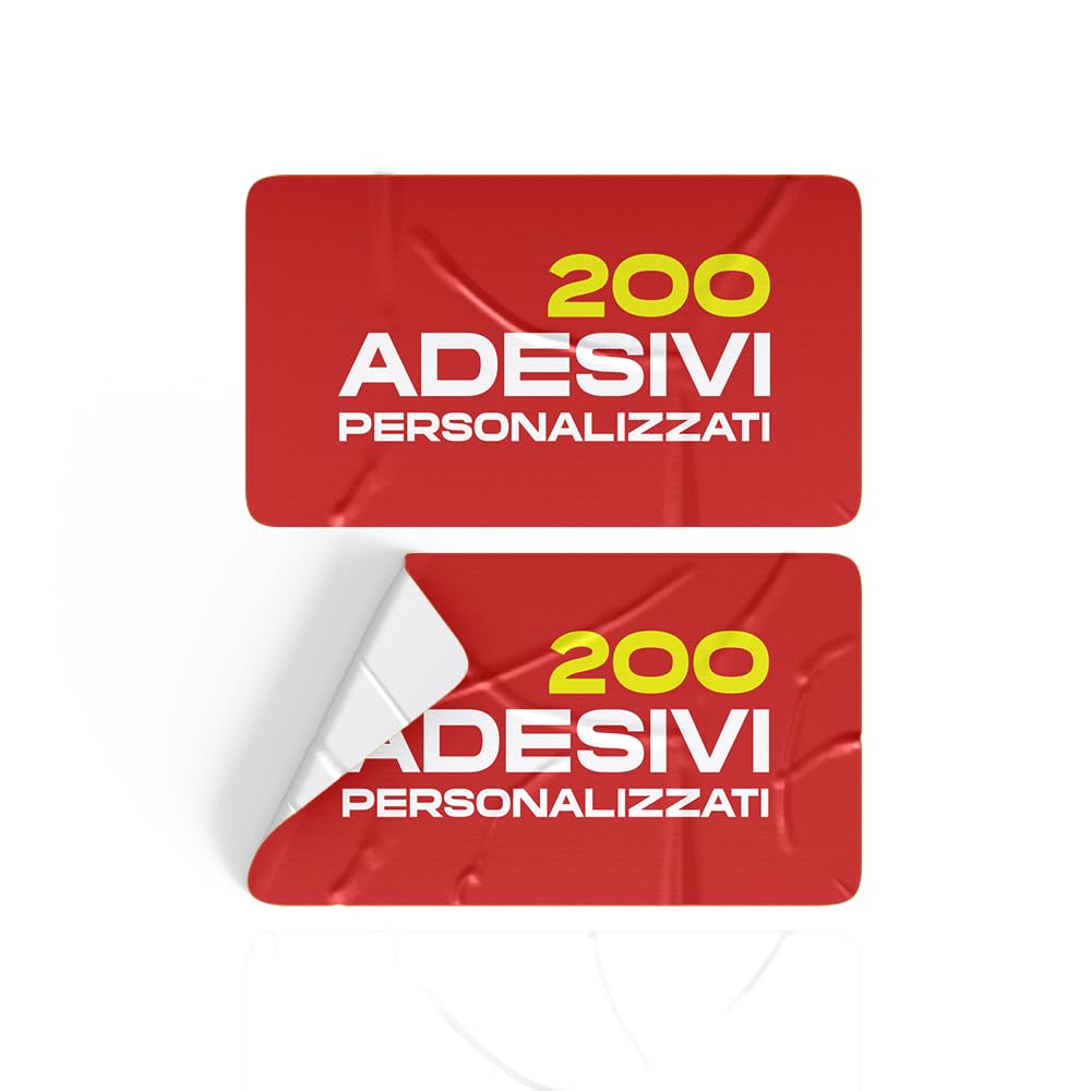 Etichette adesive personalizzate rettangolari (200 pz)
