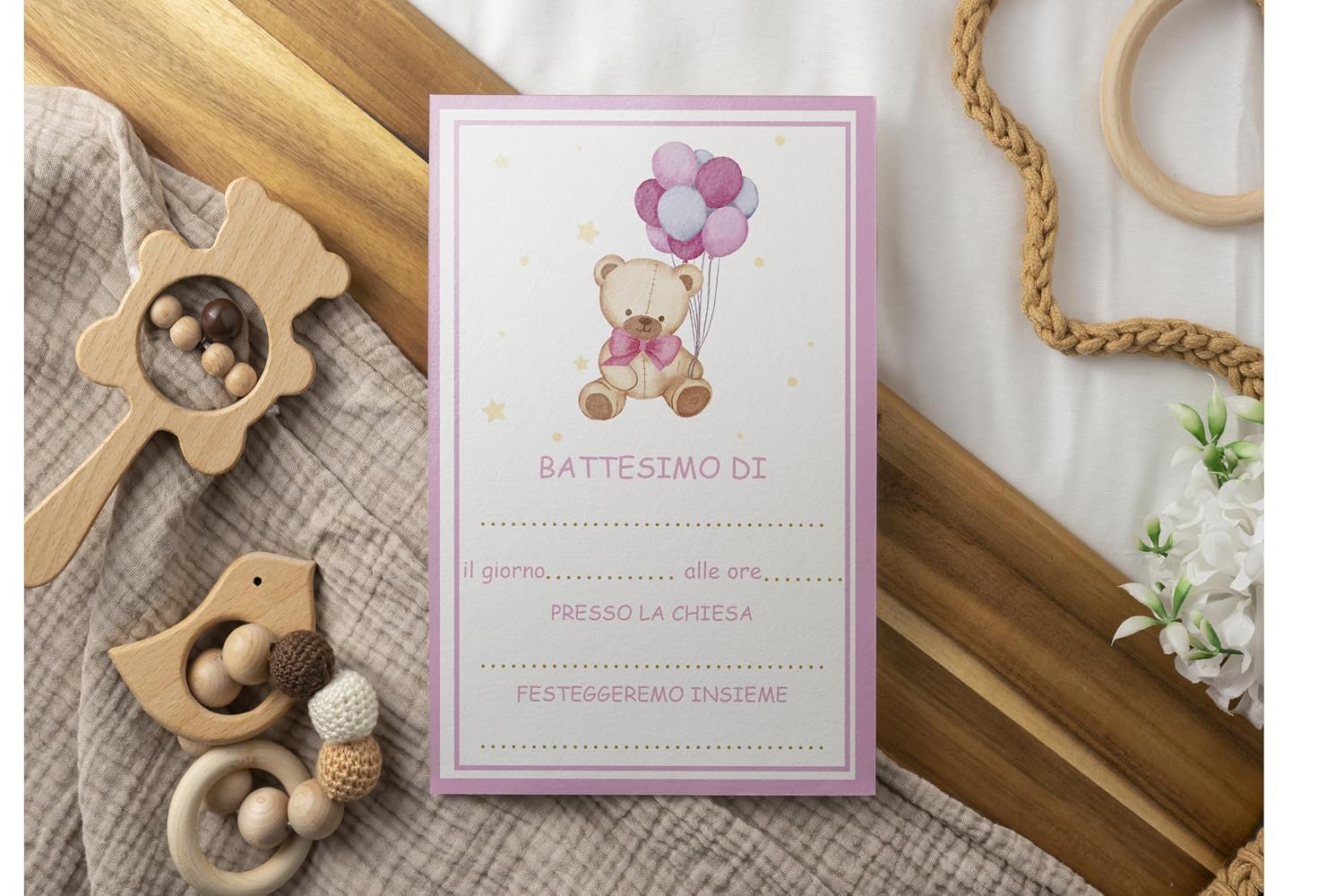 Inviti battesimo elefantino (20 pz)