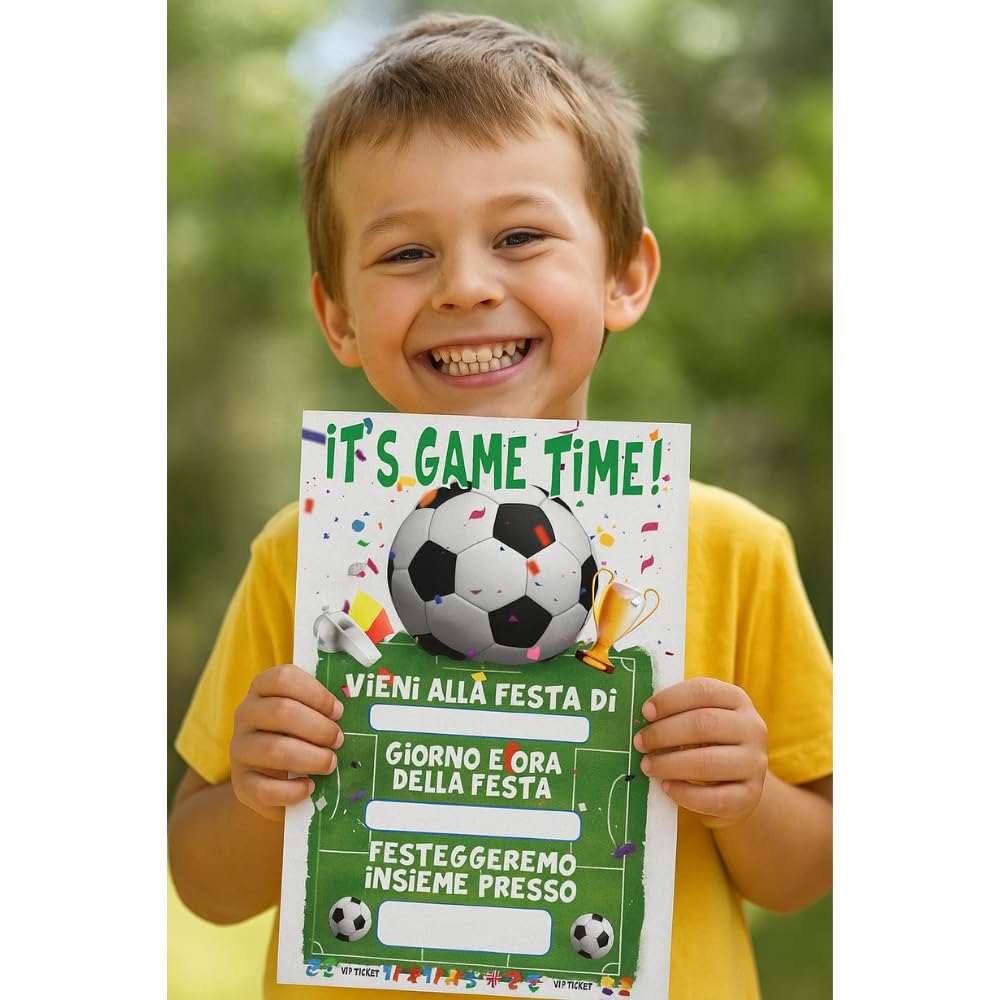 Inviti compleanno bambini 30 pz, carta 350 g — 3