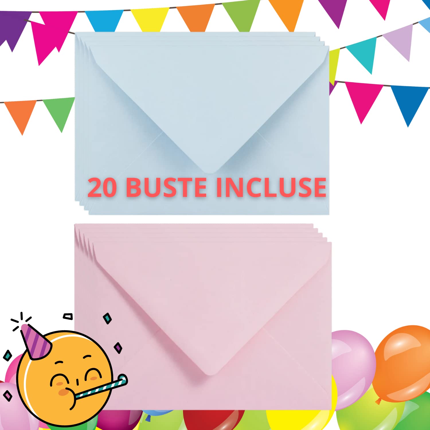 Inviti compleanno 20 pz con busta — 2