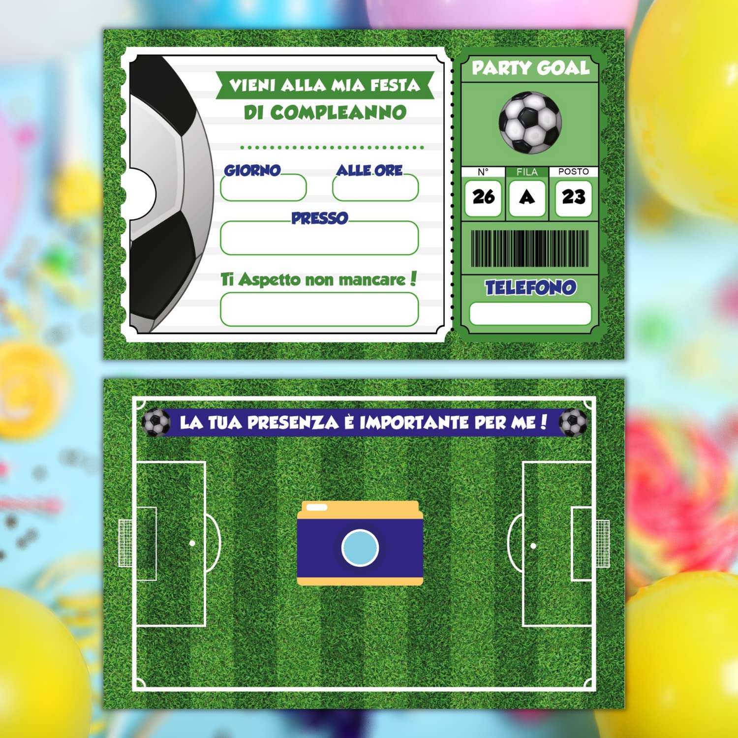 Inviti compleanno bambini su cartoncino premium (20 pz)