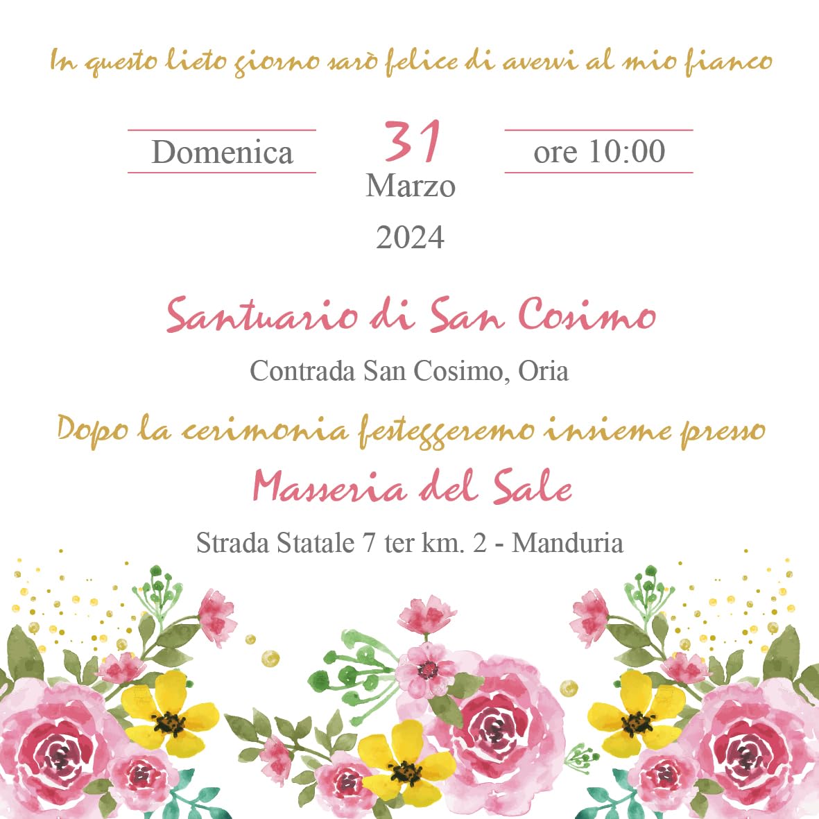 Inviti prima comunione bimba quadrati 100x100 (20 pz) — 4