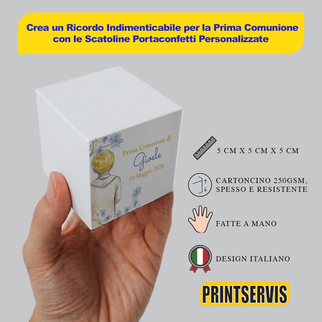 Inviti prima comunione bimbo a busta, acquerello (15 pz) — 4