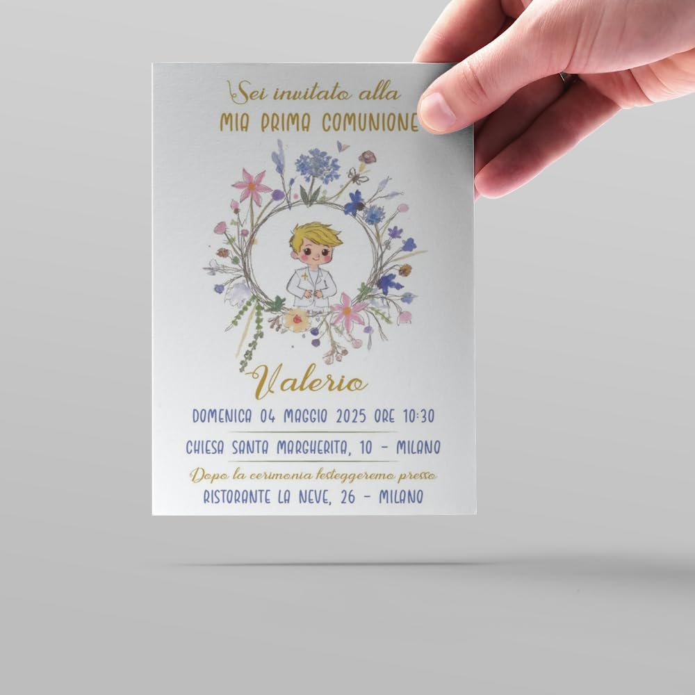 Inviti prima comunione bimbo illustrati (20 pz) — 2