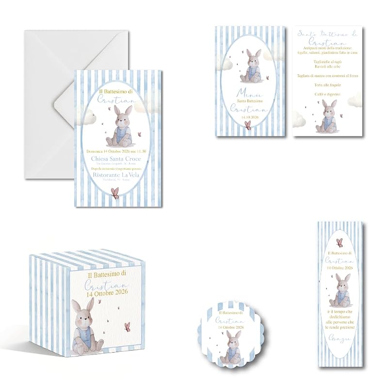 Coniglietto Righe Azzurro