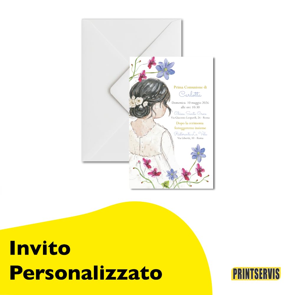 Kit prima comunione bimba completo: invito, adesivi, scatolina, menu — 2