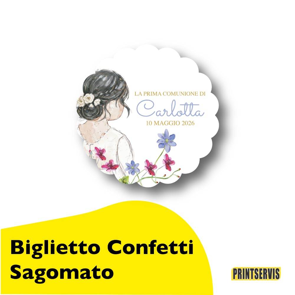 Kit prima comunione bimba completo: invito, adesivi, scatolina, menu — 4