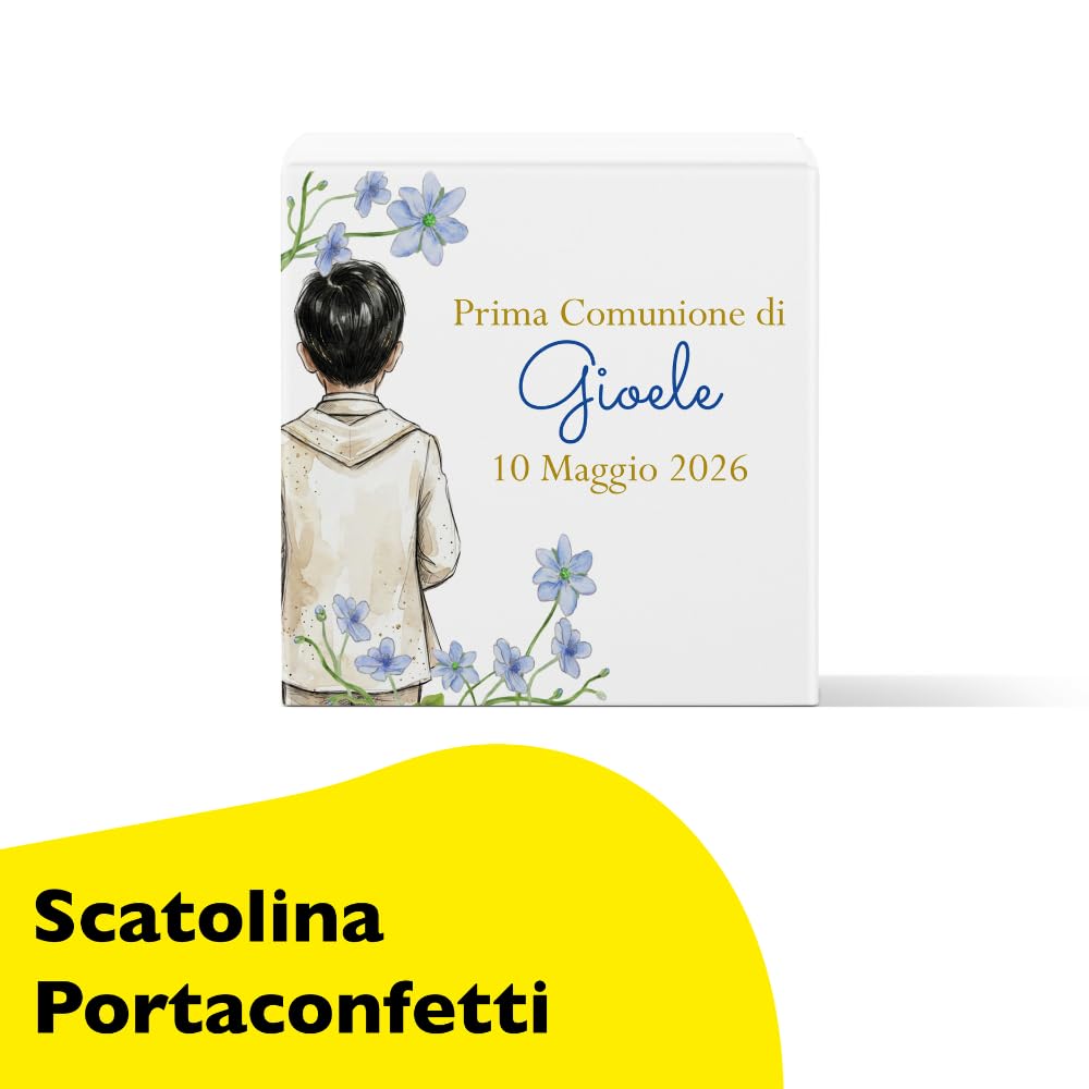 Kit prima comunione bimbo completo: invito, adesivi, scatolina, menu — 4