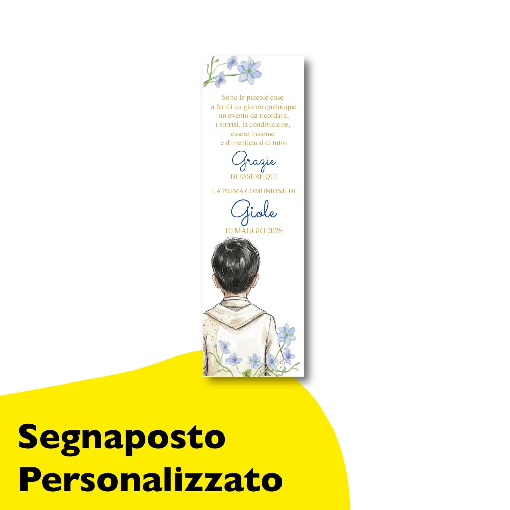 Kit prima comunione bimbo completo: invito, adesivi, scatolina, menu — 5