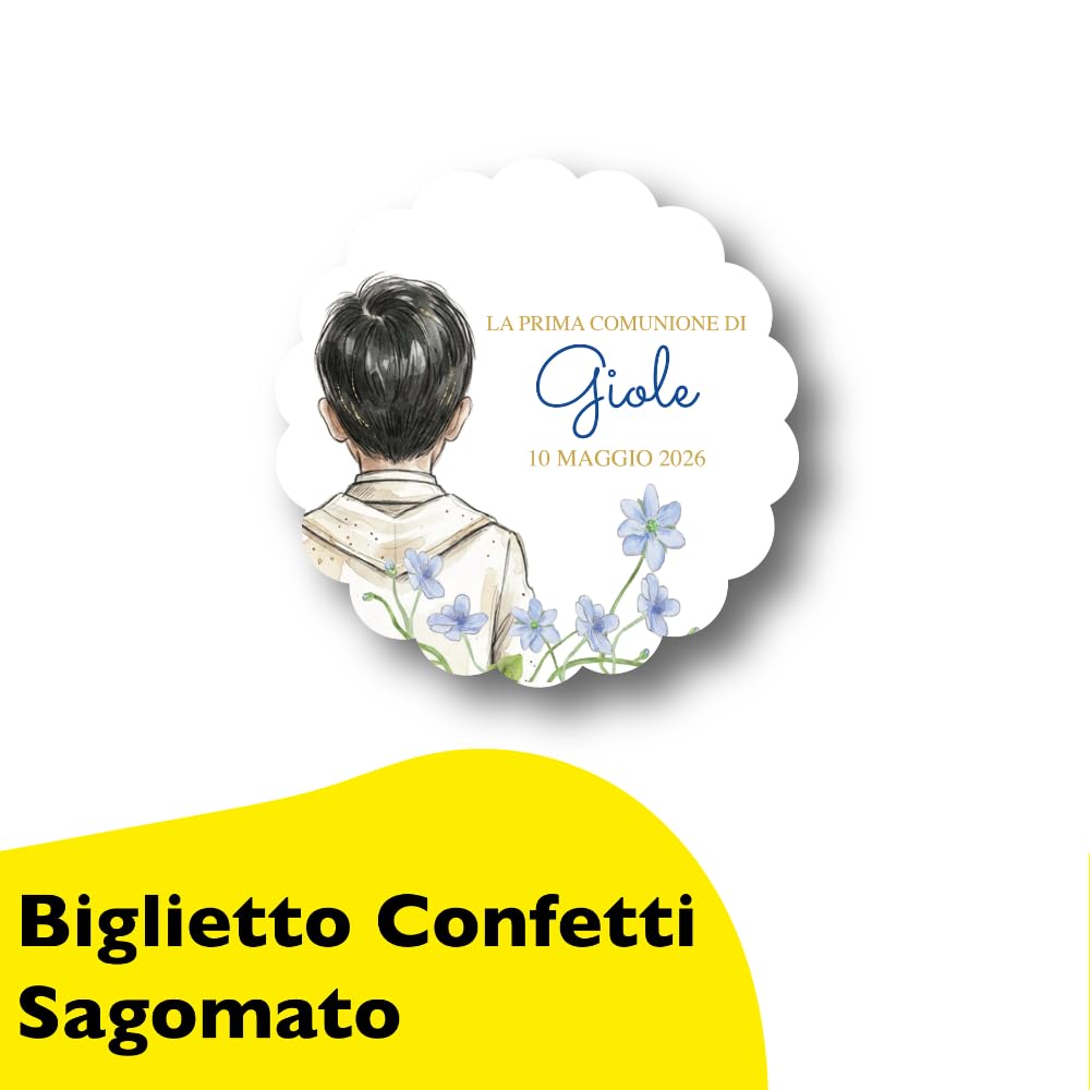 Kit prima comunione bimbo completo: invito, adesivi, scatolina, menu — 6