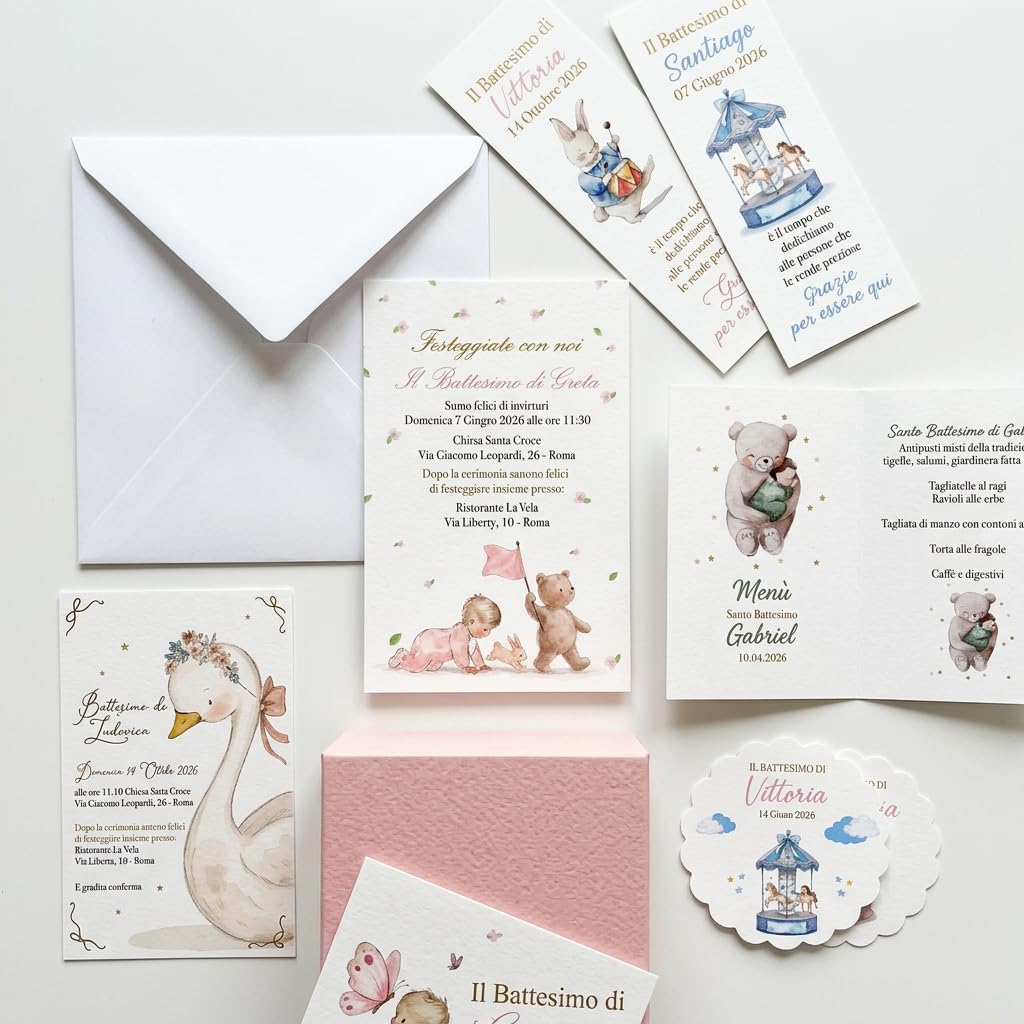 Kit prima comunione completo: inviti, menu, segnalibri, tag — 5