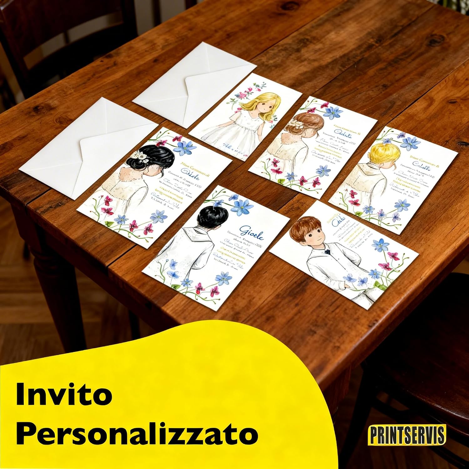 Kit prima comunione completo: inviti, menu, segnalibri, tag — 7