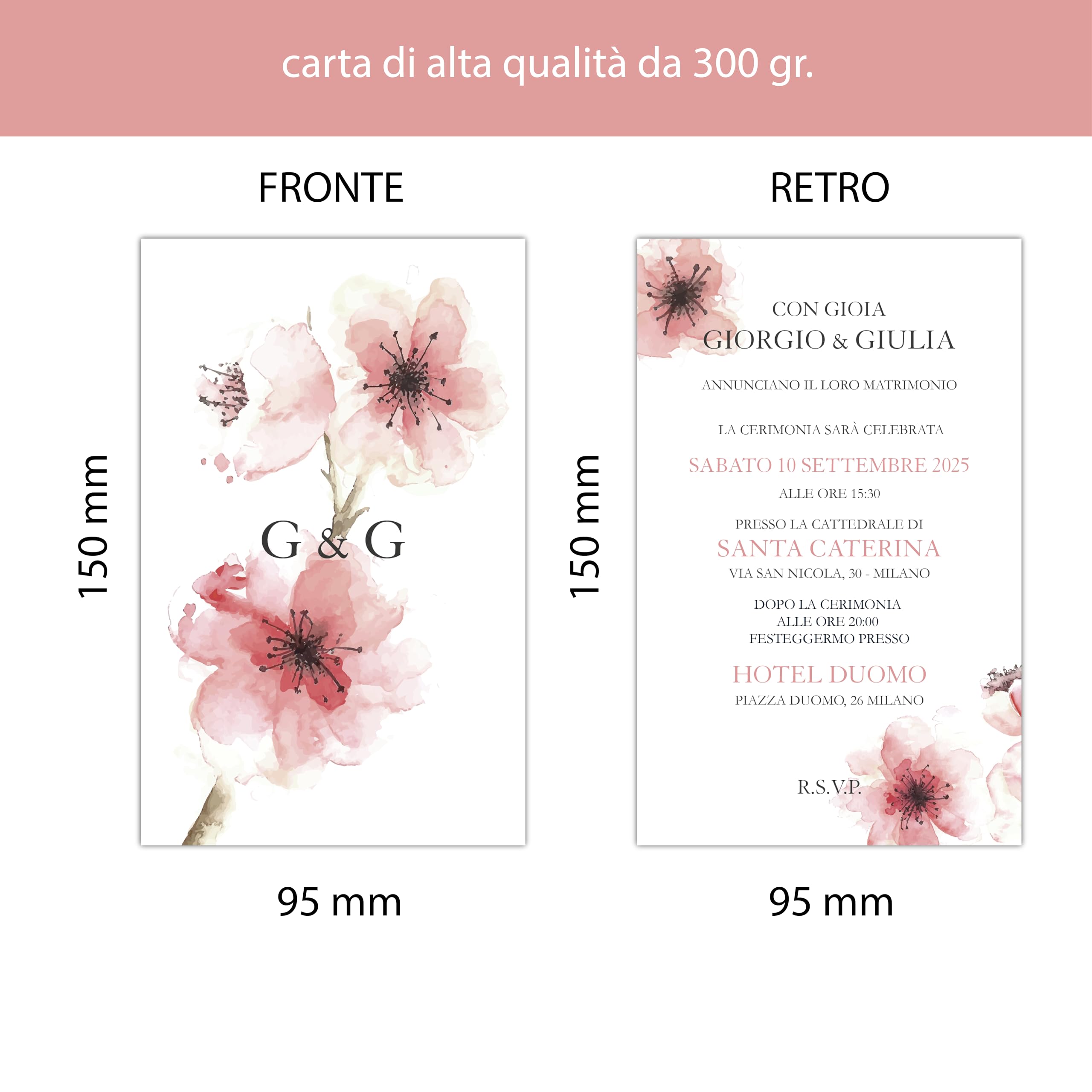Partecipazioni e inviti matrimonio eleganti (20 pz) — 2
