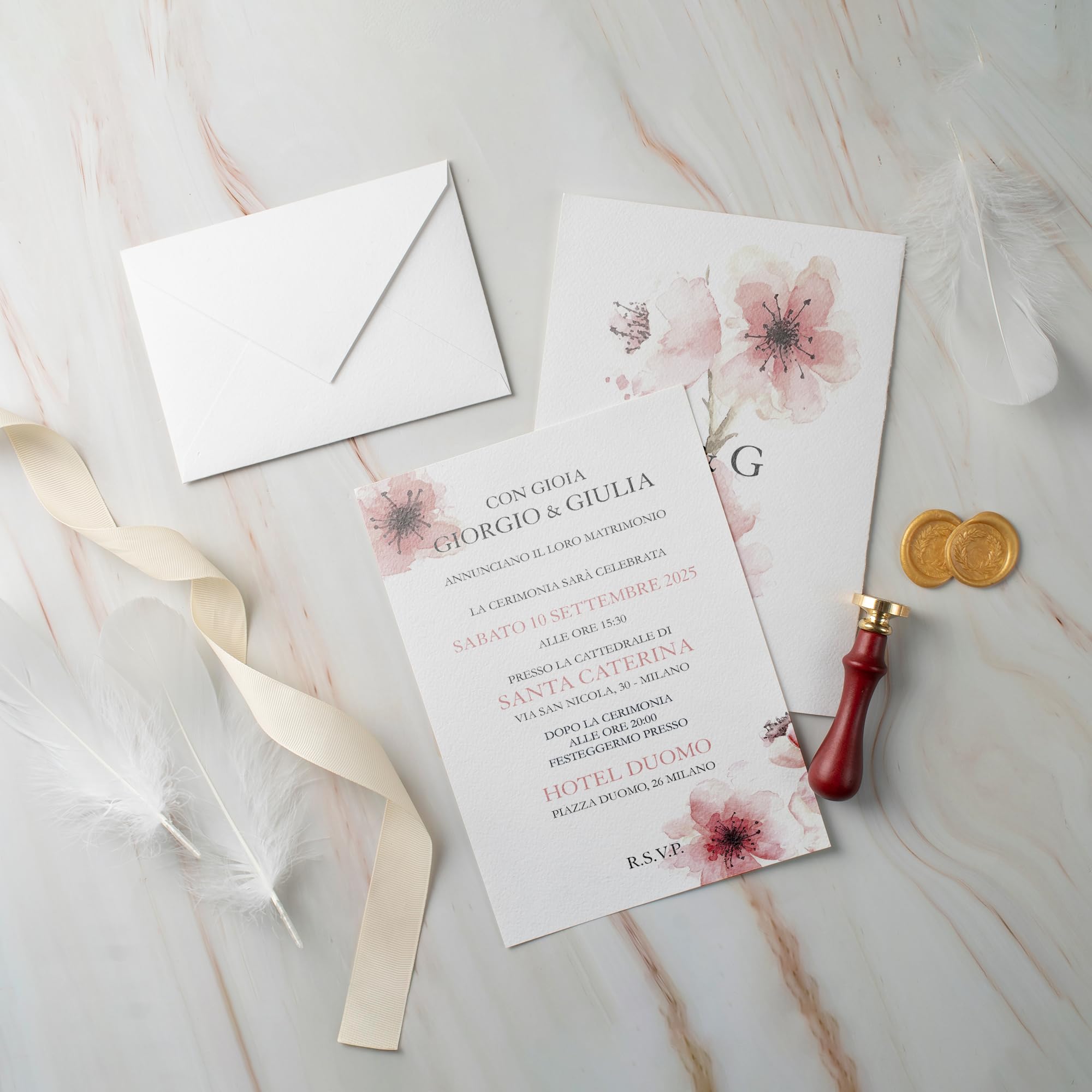 Partecipazioni e inviti matrimonio eleganti (20 pz) — 3