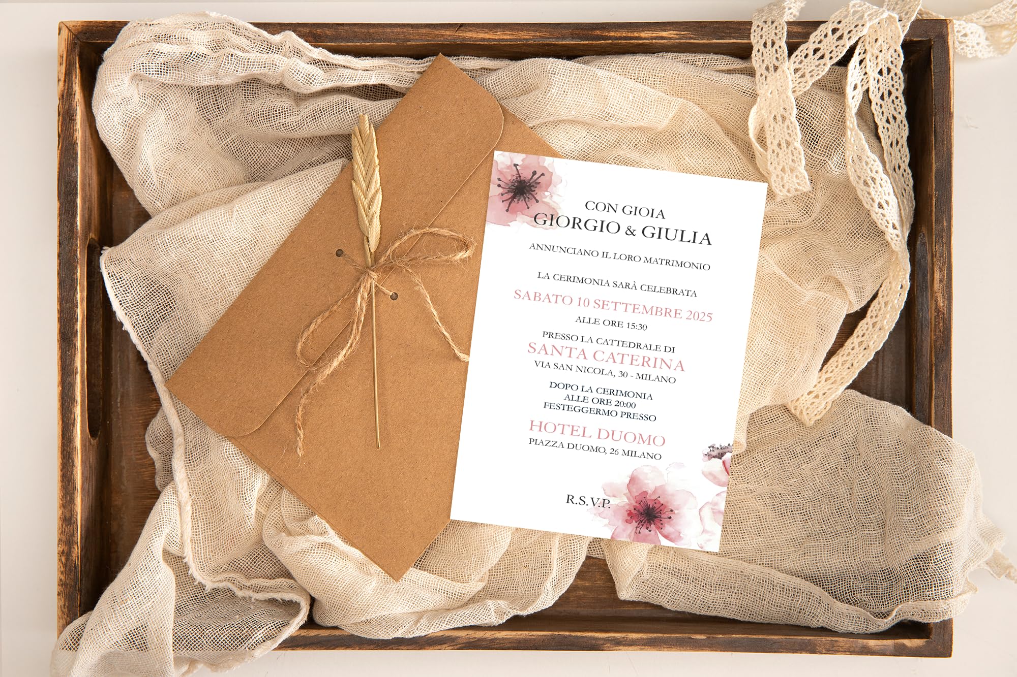Partecipazioni e inviti matrimonio eleganti (20 pz) — 4