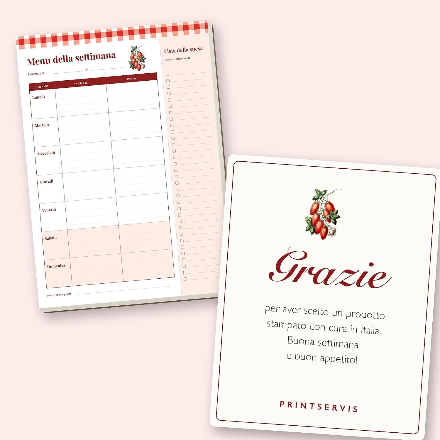 Planner pasti settimanale magnetico con lista spesa — 5