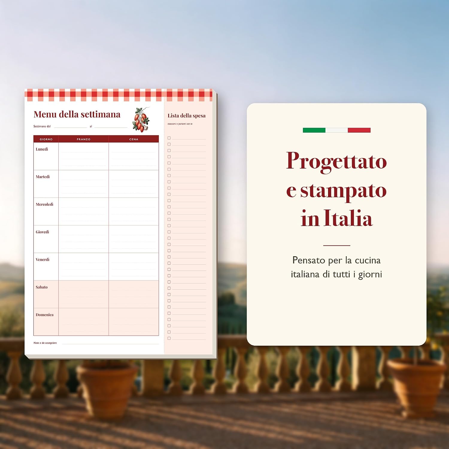 Planner pasti settimanale magnetico con lista spesa — 6