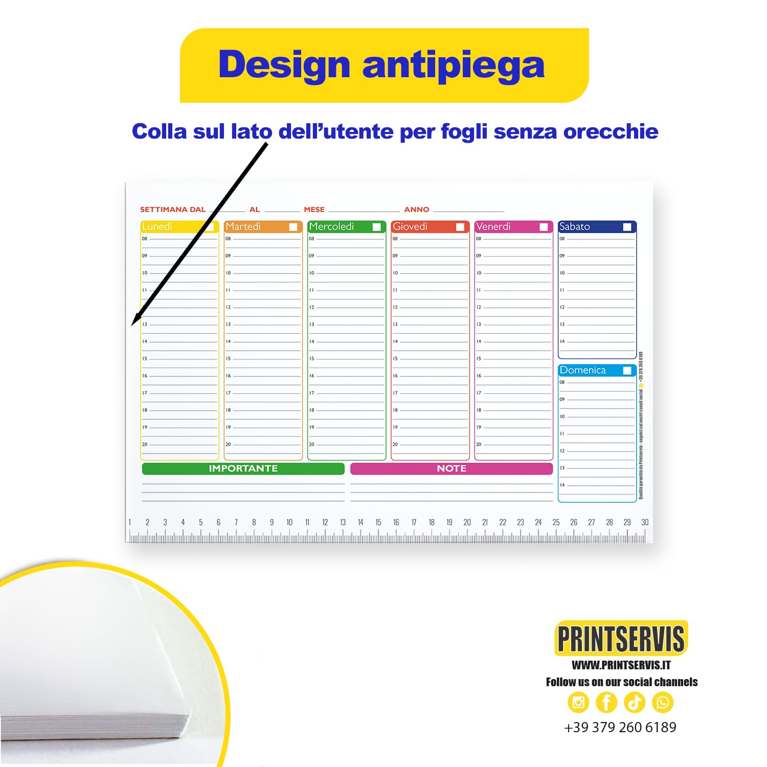 Planner settimanale A4 da scrivania, 50 fogli — 2