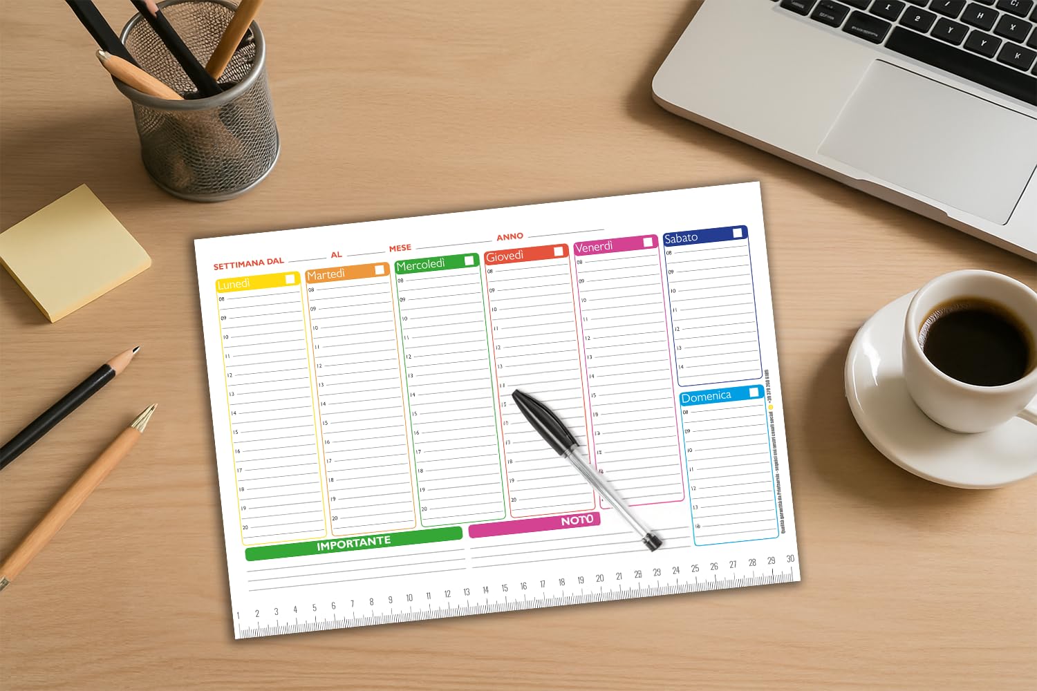 Planner settimanale A4 da scrivania, 50 fogli — 4