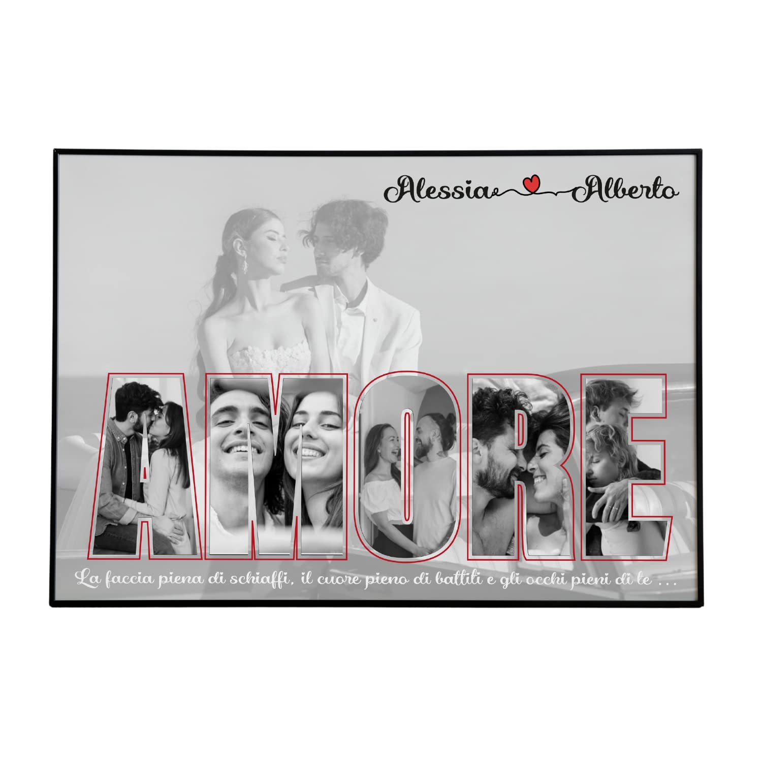 Poster romantico con 5 foto, 29x42 — 4