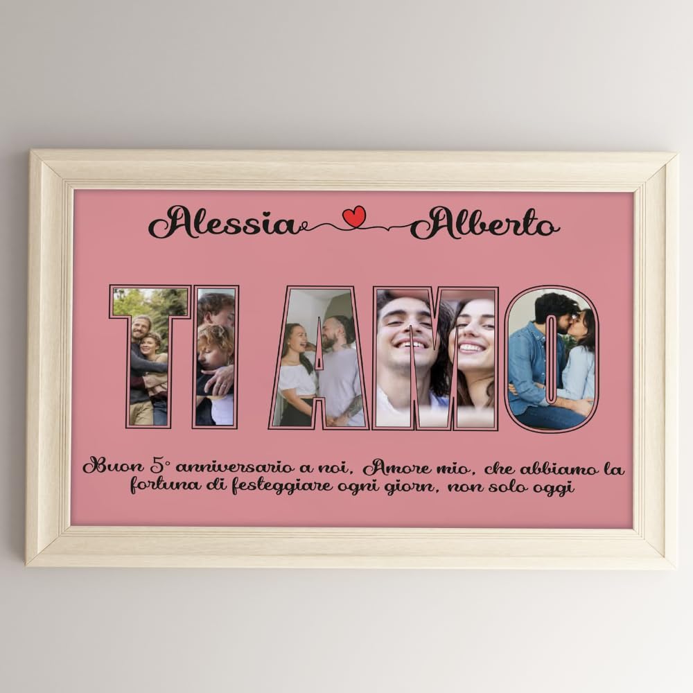 Poster romantico con scritte e 5 foto, 29x42 — 6