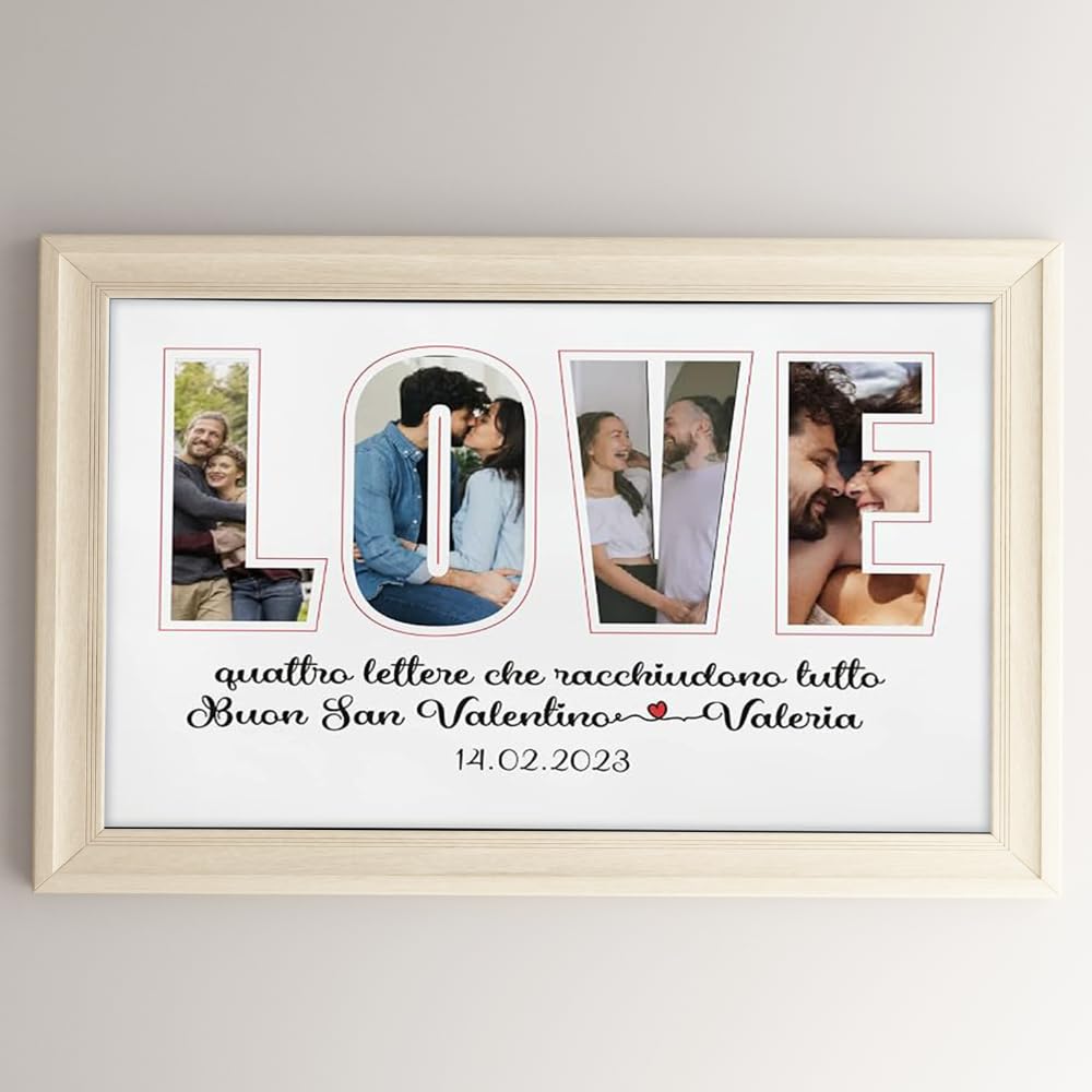 Poster romantico con scritte e 5 foto, 29x42 — 7
