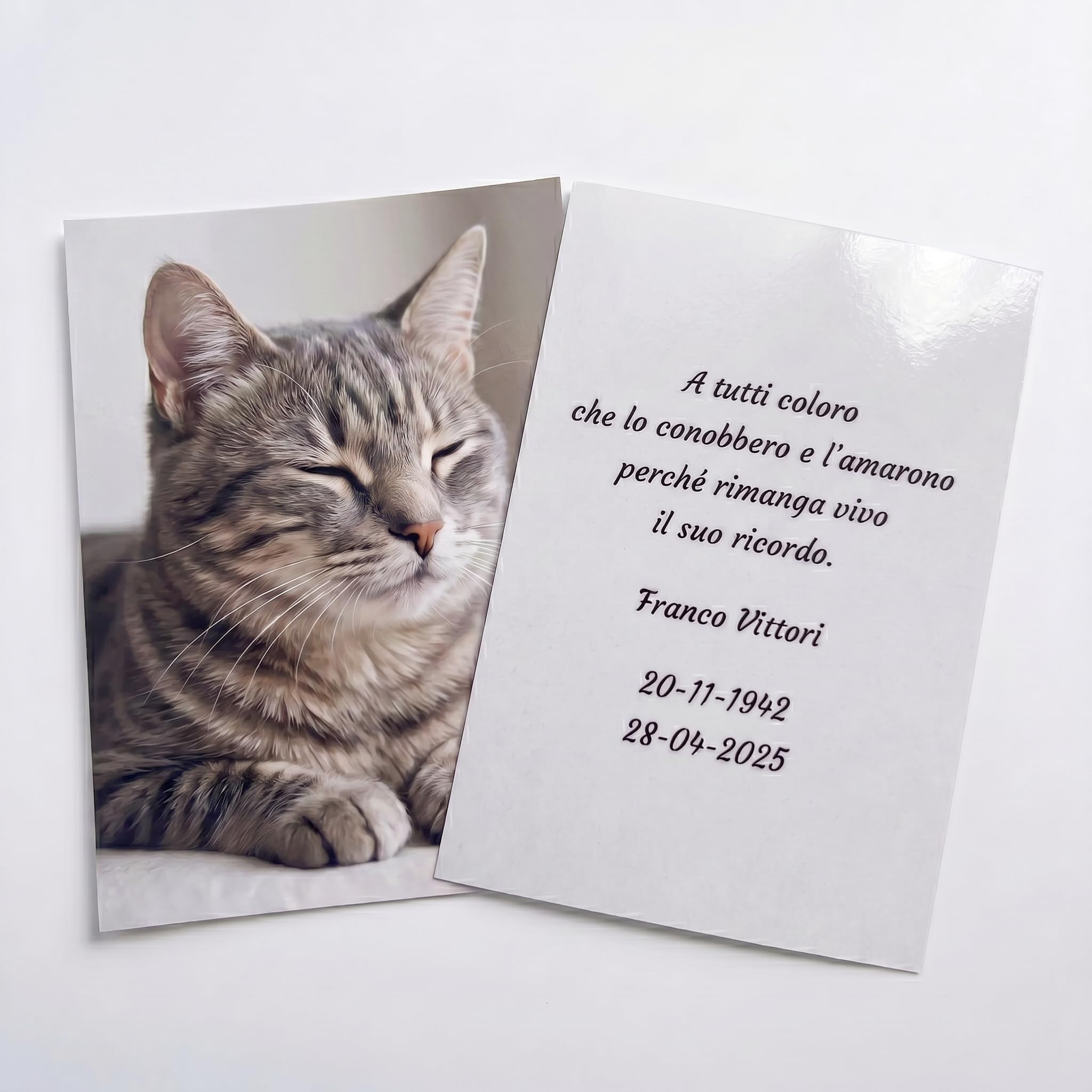 Ricordini funebri plastificati con foto e preghiera (25 pz) — 3