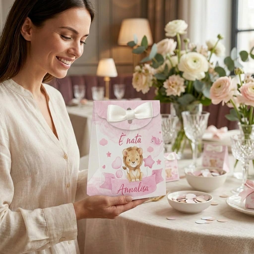Sacchetto bomboniera nascita bimba con nome (40 pz) — 5