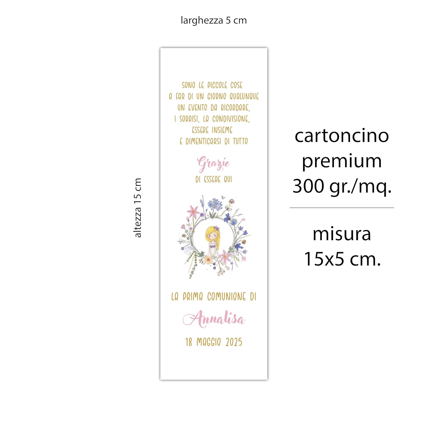 Segnalibri prima comunione bimba con nome (40 pz) — 2