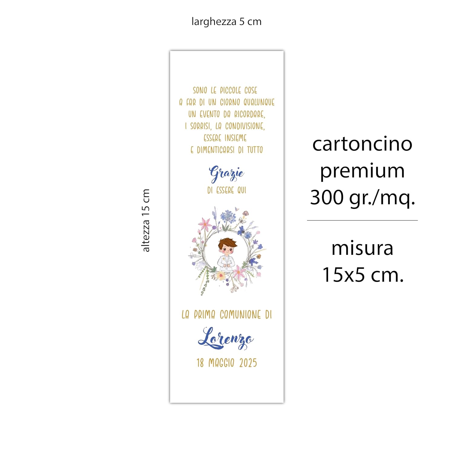 Segnalibri prima comunione bimbo con nome (40 pz) — 2