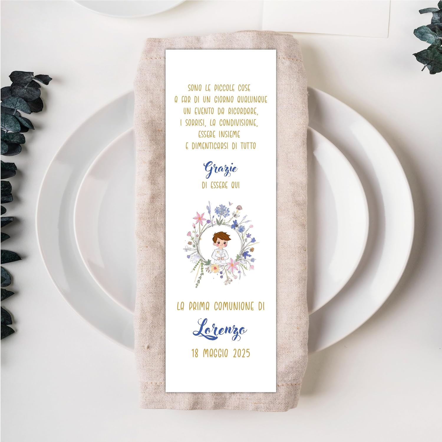 Segnalibri prima comunione bimbo con nome (40 pz) — 3