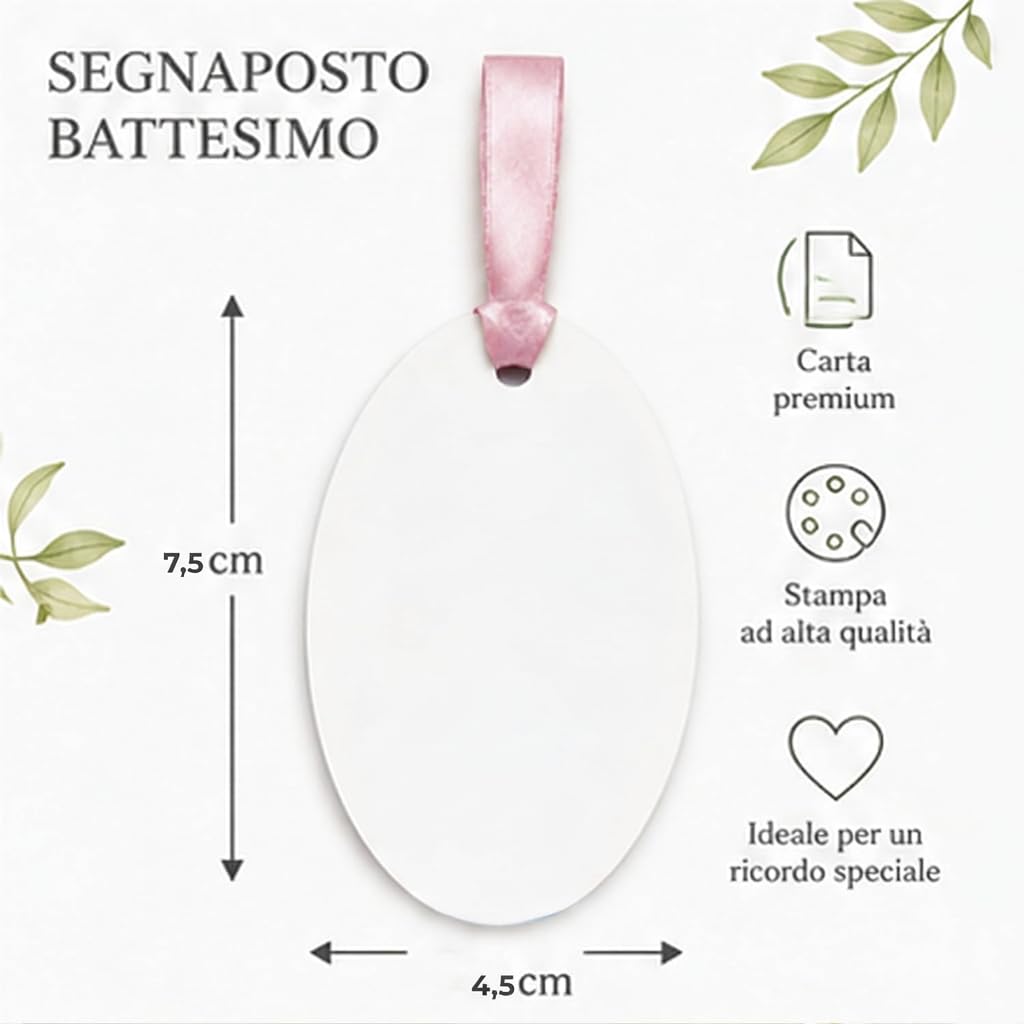 Segnaposto battesimo bimba con nastro in raso (60 pz) — 3