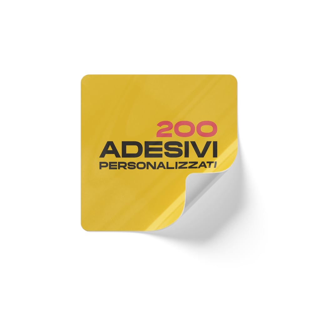 Sticker personalizzati quadrati (200 pz)
