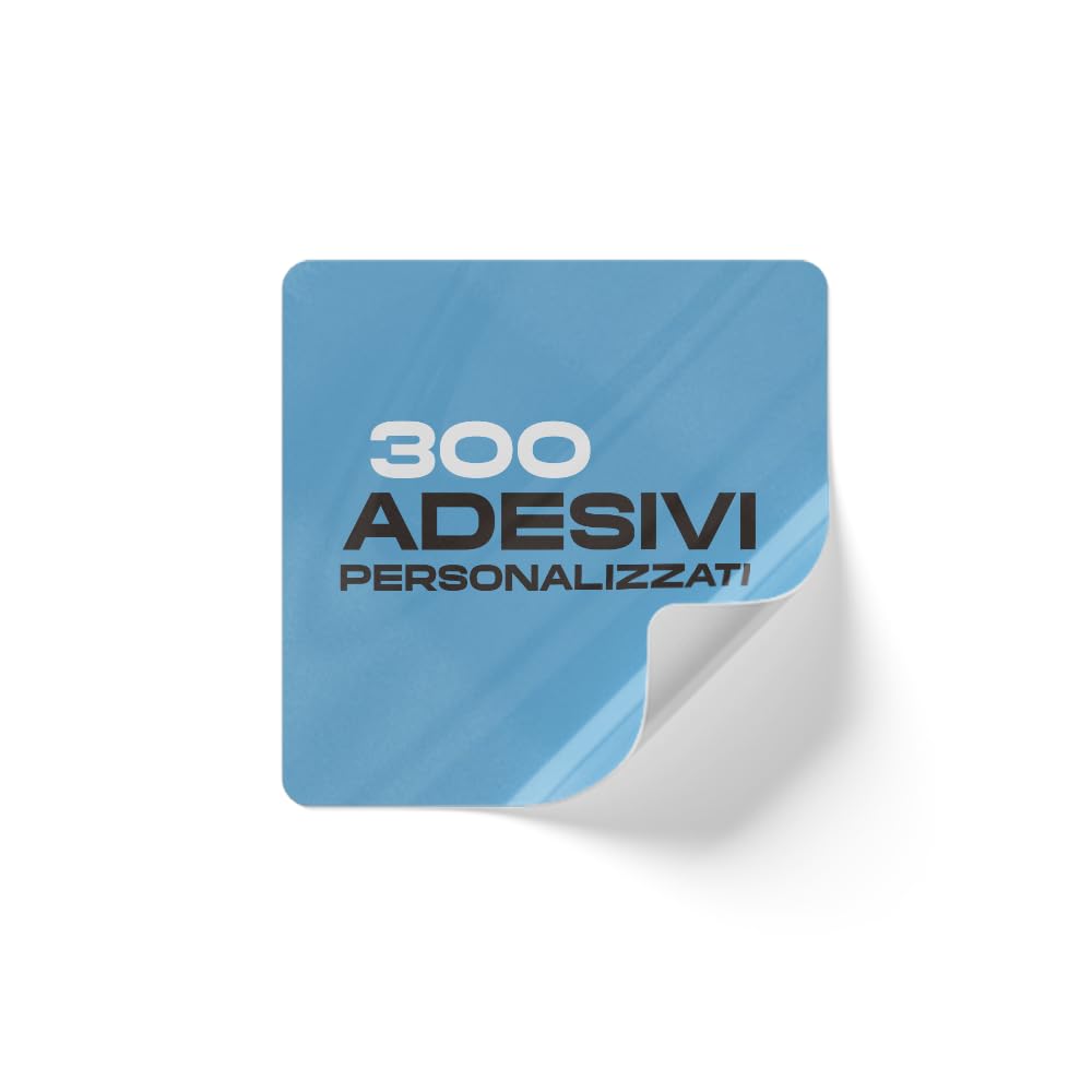 Sticker personalizzati quadrati (300 pz)
