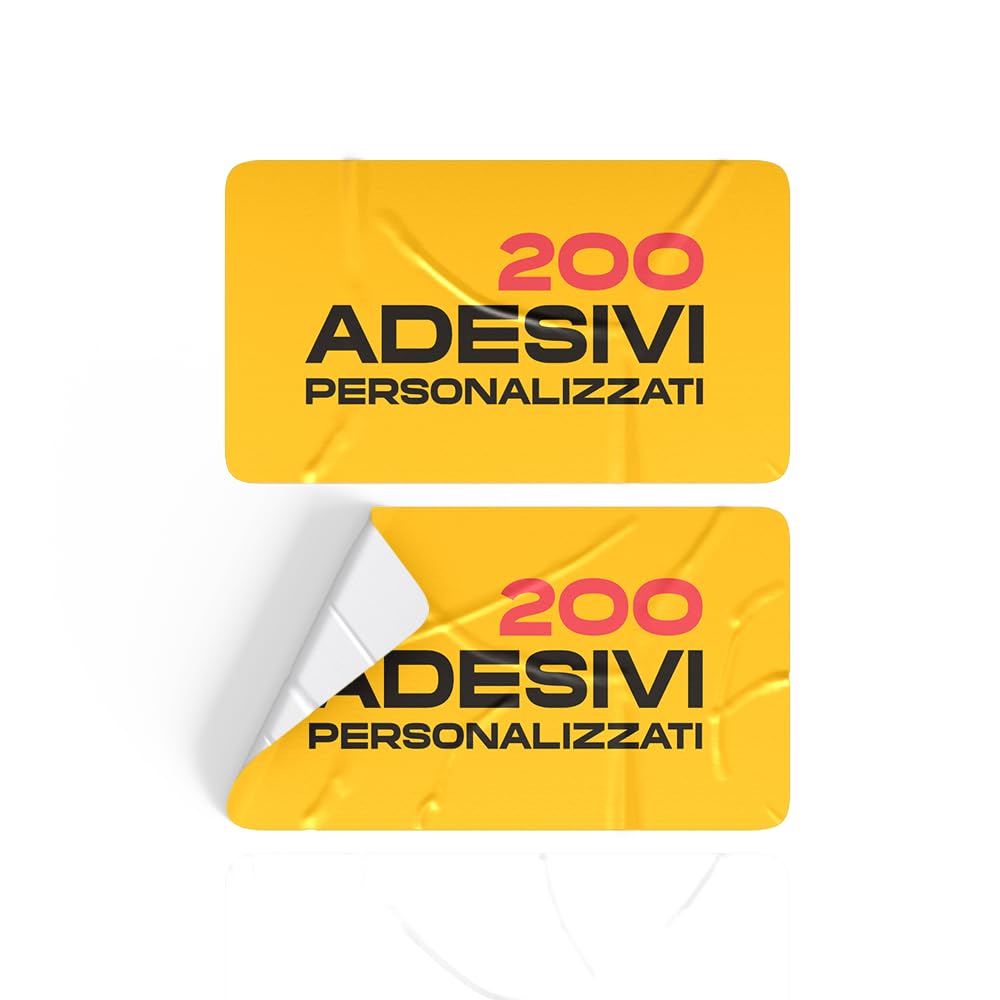 Sticker personalizzati rettangolari (200 pz)