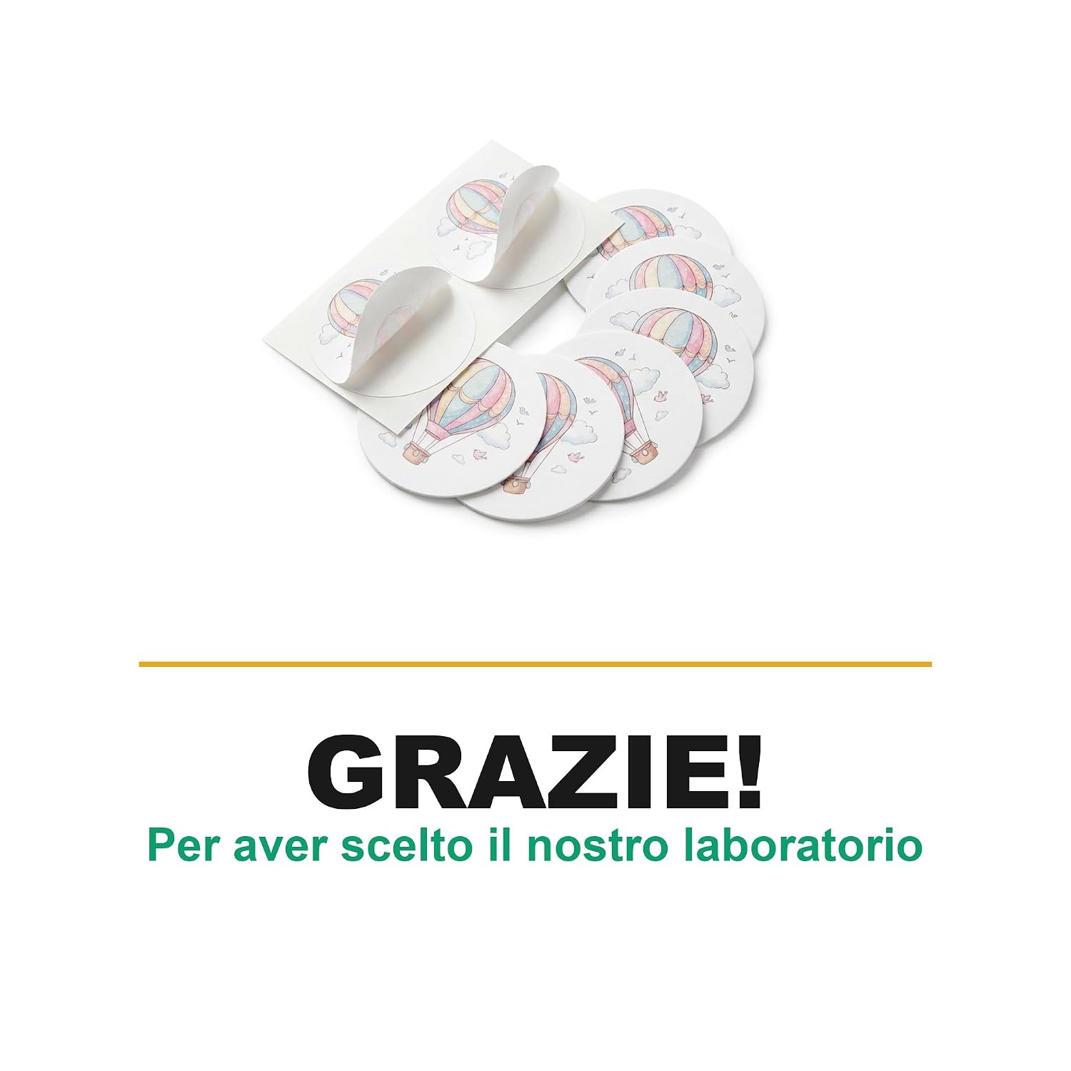 Tag adesivi battesimo e nascita tema mongolfiera (100 pz) — 6