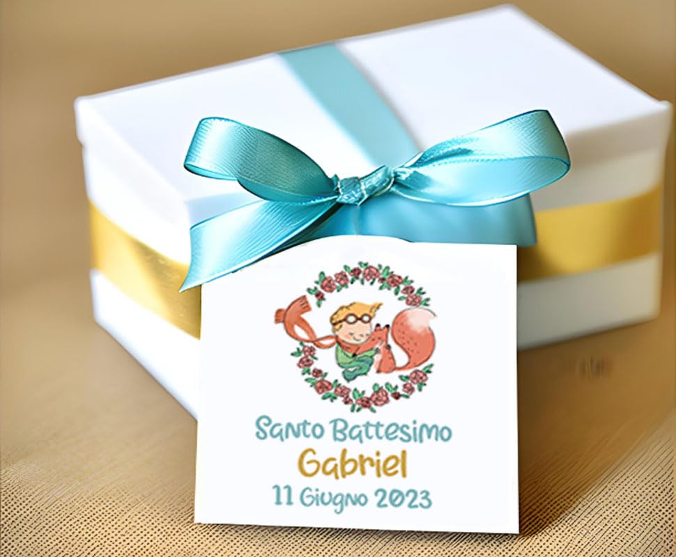 Tag bomboniera battesimo 37x37 con foro (50 pz) — 4