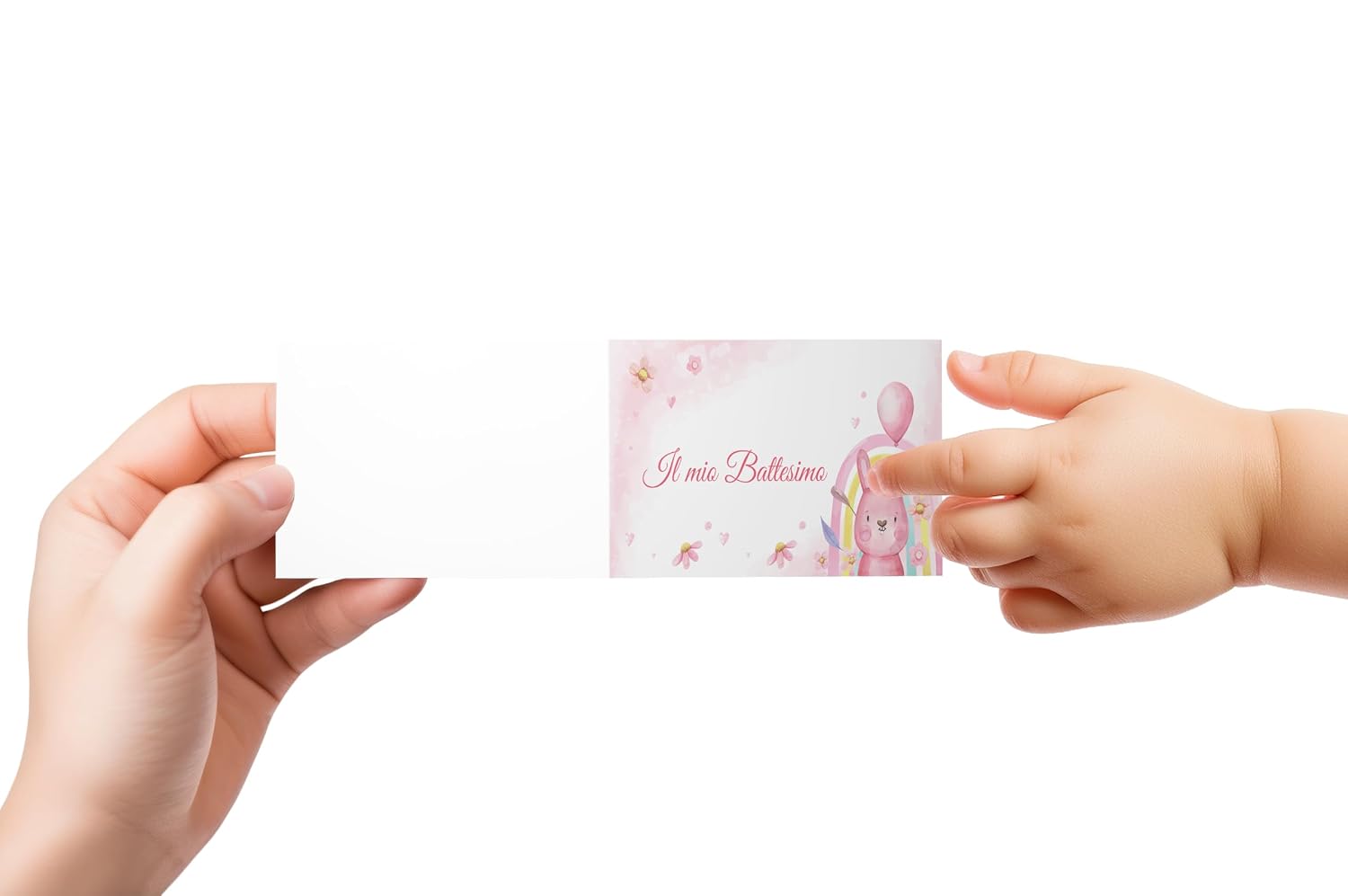Tag bomboniera battesimo bianchi con foro (100 pz) — 4