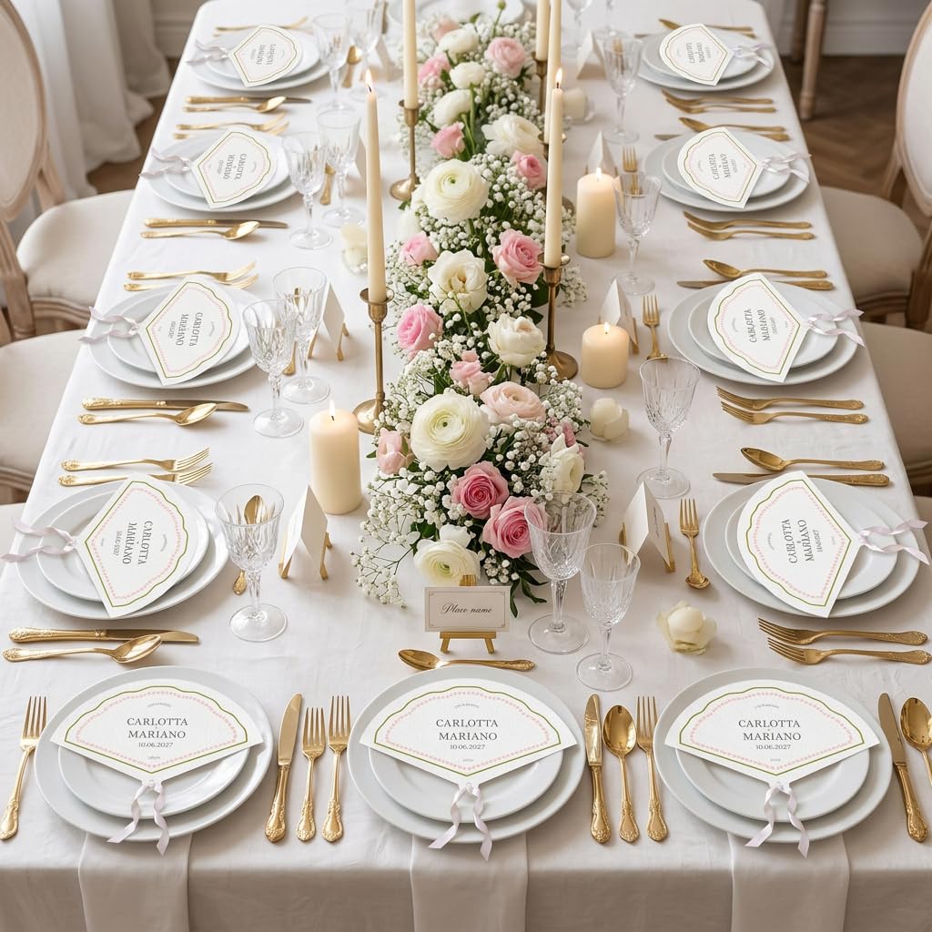 Tag bomboniera matrimonio con nastro in raso (60 pz) — 2
