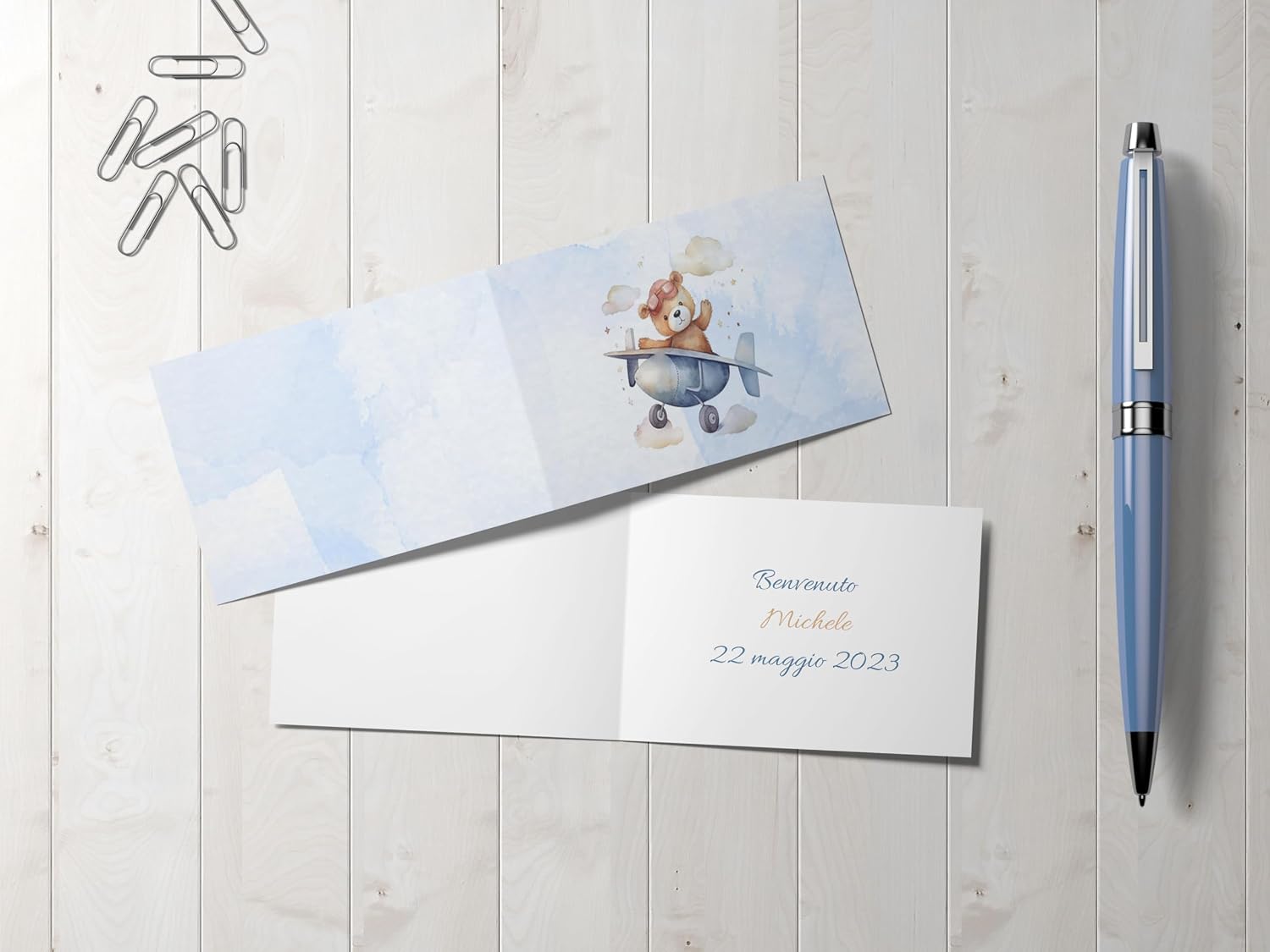 Tag bomboniera nascita bianchi con foro (100 pz)