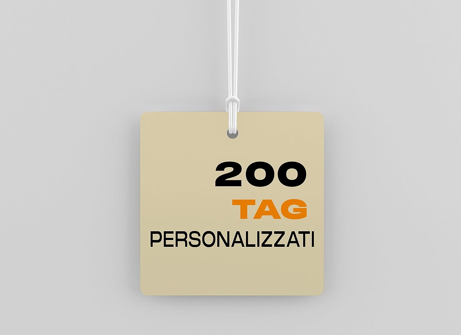Tag bomboniera quadrati con foro, carta 350 g (200 pz)