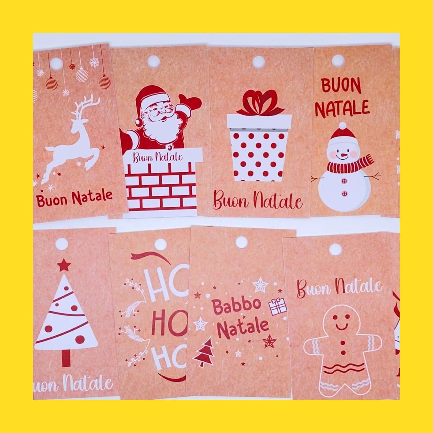 Tag regalo natalizi in kraft con spago (120 pz) — 3