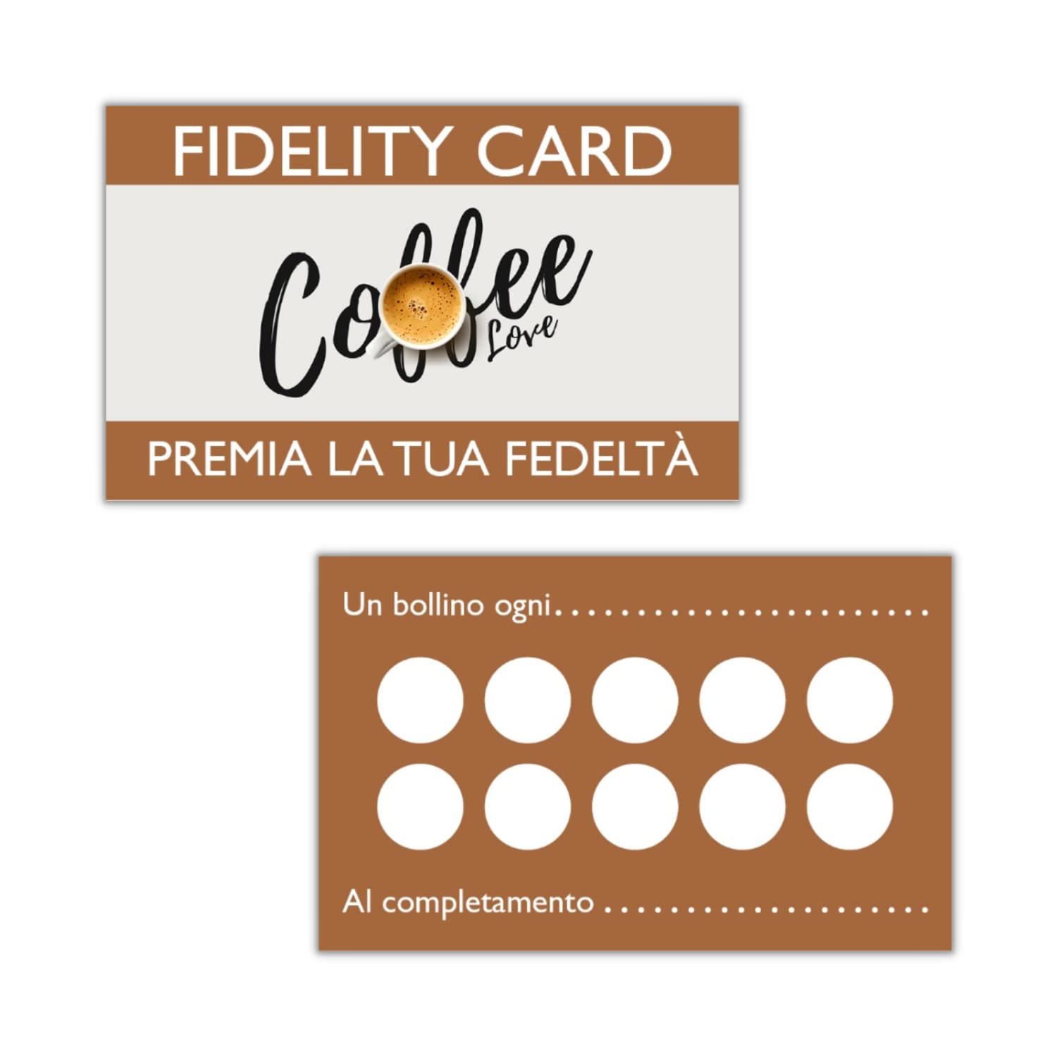Tessere punti 10 caselle per la tua attività (50 pz)