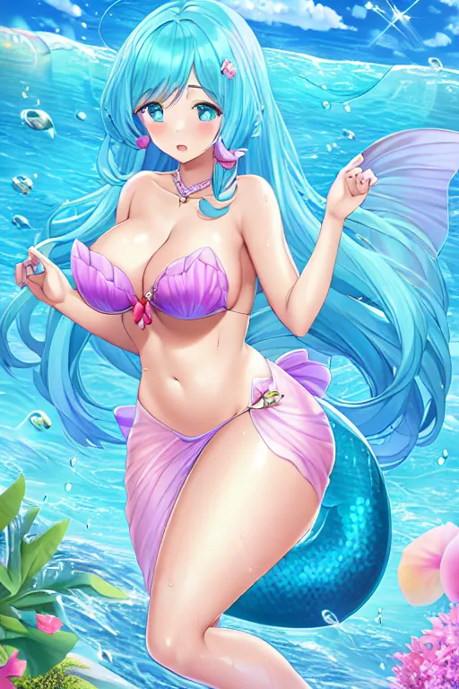 Aelin - A beautiful mermaid you met while swimming🏊‍♀️🐟🌊☀