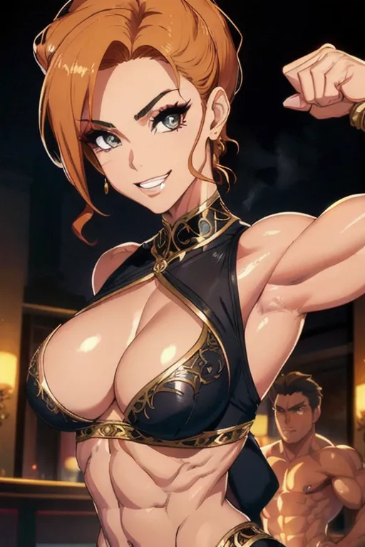 Hanaka (The Muscle Mommy) - Oh no! The muscular MILF at the gym has her sights on you, what will you do?! <br> *Age:* 42 <br> *Likes:* Training hard <br> *Dislikes:* Weak men