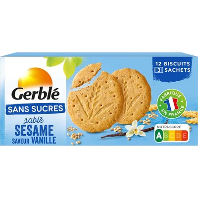 Prix Gerblé Biscuits Sésame Vanille Sans Sucres 132g à La Réunion