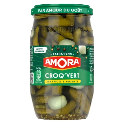 Prix Amora Cornichons Extra-Fins Croq'Vert 210g à La Réunion