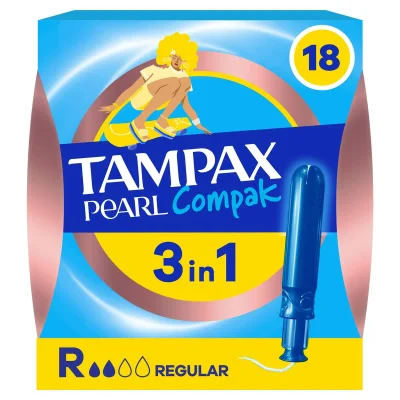 Prix Tampax Compak Pearl Regular x18 à La Réunion